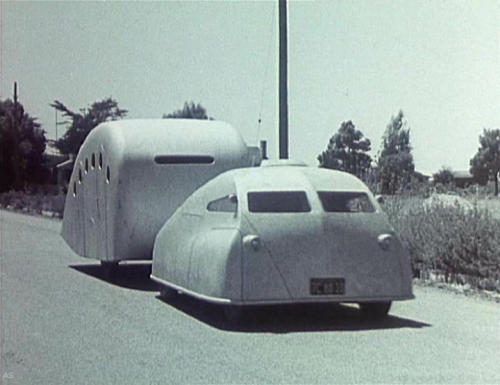 vintageeveryday: 1935 streamline car with camper by Angelo R. Noble.