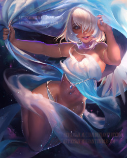 sakimichan:   night and day ‪#angel‬ , very experimental piece but fun . PSD+high res,steps,vidprocess etc&gt;https://www.patreon.com/posts/night-and-day-35-5481427  