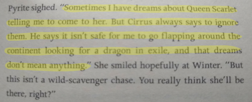 So I'm Rereading The Second Arc, And In Winter Turning, Pyrite Says That Scarlet Is In Her Dreams (presumably