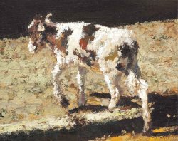 ydrorh:  Calf, 2012, Oil on canvas, 40x49 cm (Photo Ran Erde)http://www.yisraeldrorhemed.com/https://www.flickr.com/photos/yisrael_dror_hemed