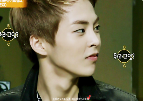 sekyung326:  [cap] 130826 비틀즈코드2 EXO 엑소 시우민 xiumin - 2  Xiumin so cute I love how he makes his facial expressions so cute.