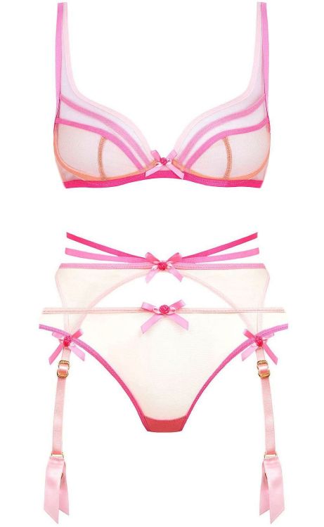 Agent Provocateur | Candie • in multiple shades of pinks + sand sheer tulle base | Spring 