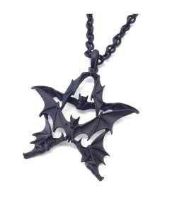 gothfashion:  Gothic Vampire Bat Pentagram Necklace. Buy Here: http://amzn.to/1UipdRE