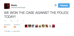 verigupi:  justice4mikebrown:  actjustly:  THIS IS HUGE  More info should be available tomorrow (12/12).  A federal judge ruled Thursday that police can no longer use tear gas on protesters without declaring an illegal assembly, giving them fair warning