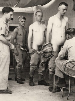 circdad:  Short American inspections were common. If you had a foreskin when you arrived, it didn’t take long before it was circumcised.  It was the kindest cut