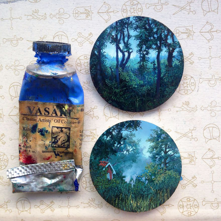 culturenlifestyle:  Miniature Landscape Paintings by Dina Brodsky Dina Brodsky’s miniature paintings