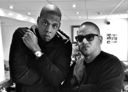 aintnojigga:  Jay-Z and his long-term barber Johnny Cake.