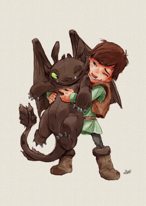 tako-dna: Tribute “How to train your Dragon” - What if Hiccup and Toothless had met earlier ?