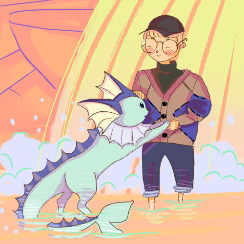 sugashook:Namjoon playing with his 2000 cp Pokemon Go vaporeon before he lost his account 