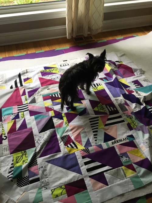 Basting the Ultra Violet quilt: I was really excited to keep working on the Ultra Violet quilt, so I