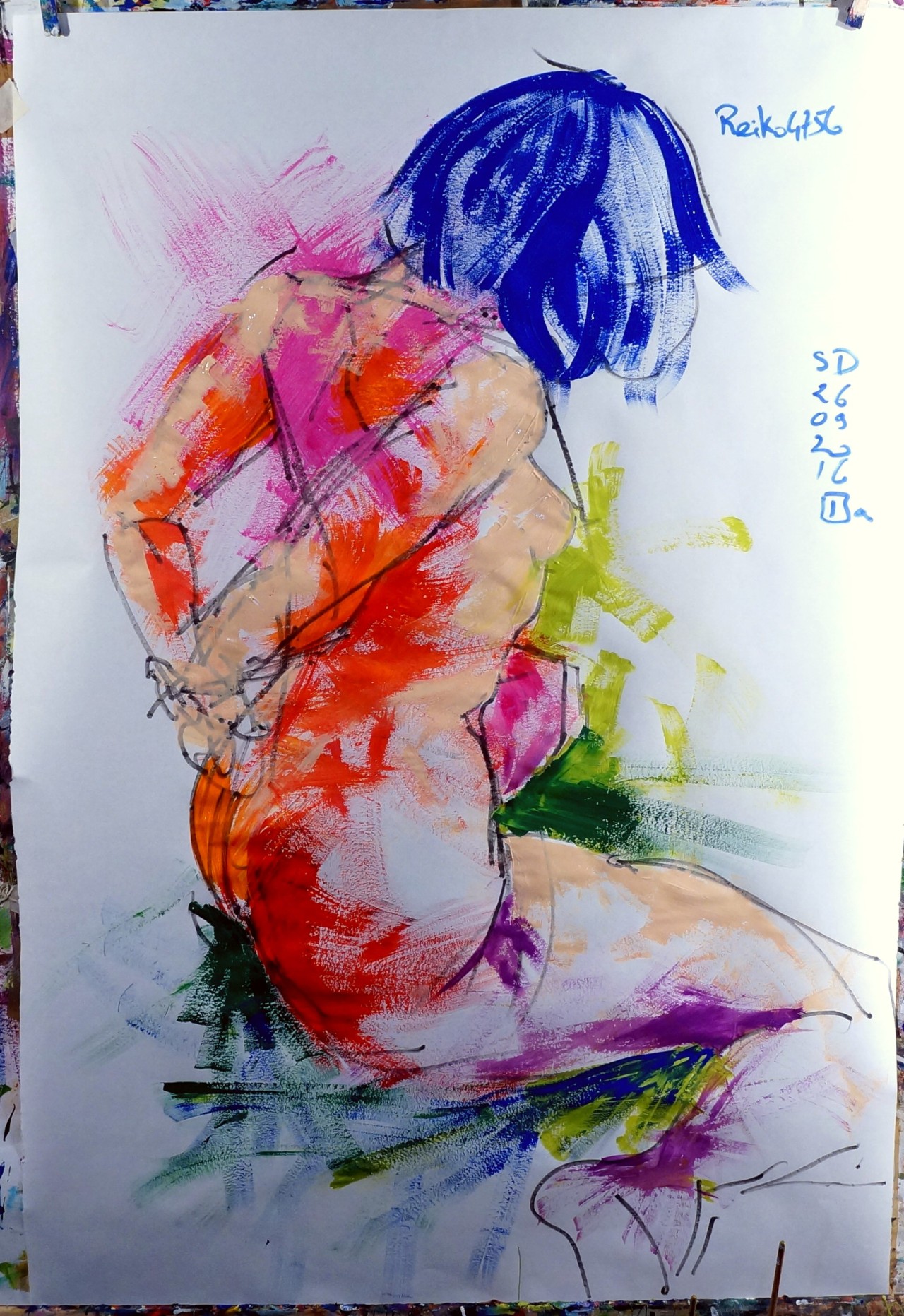 reiko4756:  peintre-stephane:  2 steps in a  painting.… first nude , second roped