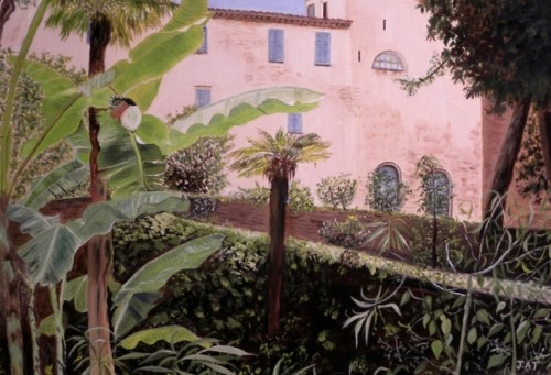 huariqueje:The botanical garden of Siena   -    Jean-André Tournerie.French, 1930sOil on paper mount