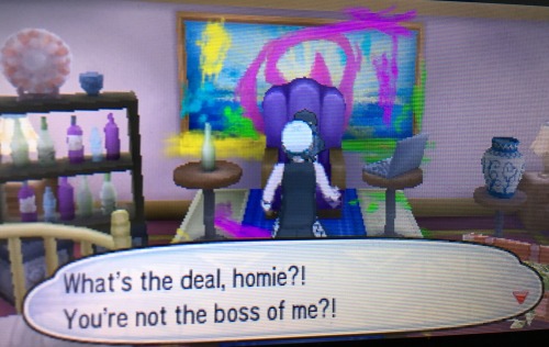 cosmic-aria:if you sit in guzma’s throne this grunt runs in and has an existential crisis i’m laughi