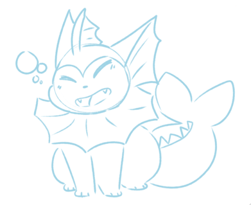 kitsydoodles:It’s been such a long time since I drew all the Eeveelutions, I decided to doodle
