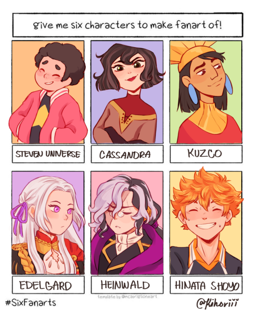 I did the Six Fanarts challenge over on Twitter