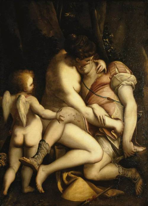 centuriespast: CAMBIASO, LucaVenus and Adonis1565-69Oil on canvas, 130 x 94 cmThe Hermitage, St. Pet