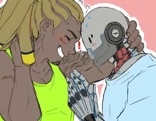 ronyasartarchives: Me trying to guess who the next confirmed LGBT+ OW-character will be: Haha what if Lucio had a cute omnic boyfriendMe:Me: o h  n o EDIT:  The omnic boyfriend now has a name — Obi, or O-B to those familiar~! 