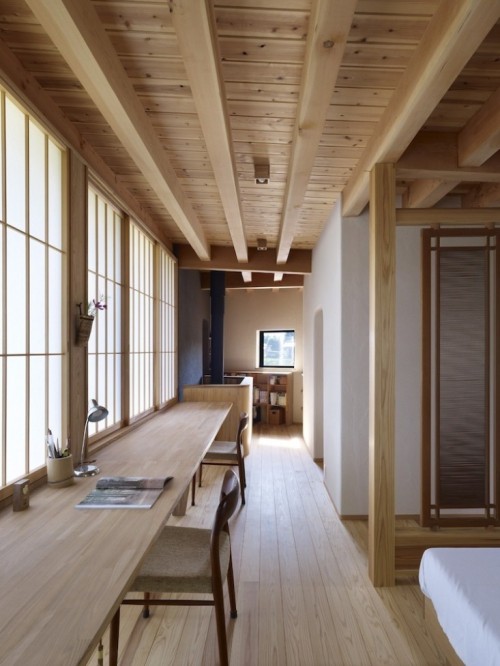 {Balancing the traditional Japanese vernacular with modern living… love the use of traditiona