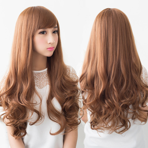 Sexy Long Wave Lady’s Synthetic Hair Wig + Wig Net Brown 