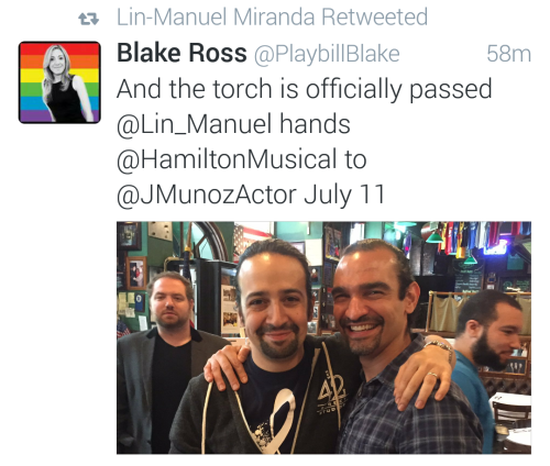 purelintrash:Lin-Manuel Miranda confirms he’ll leave ‘Hamilton’ July 9The happiest