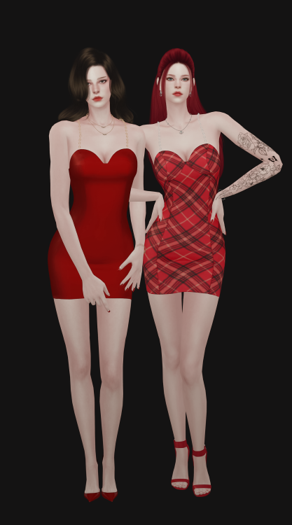 sudal-sims:[sudal] Chain strap dress▶ All lod ▶ Specular Map ▶ Dress - 25 Swatch ▶ Chain (Gloves) - 