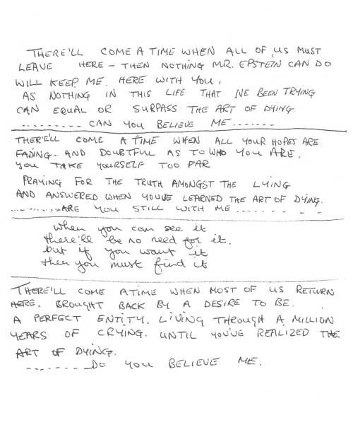 George Harrison’s handwritten lyrics for ‘Art of Dying’‘Art Of Dying’ is believed to have been writt