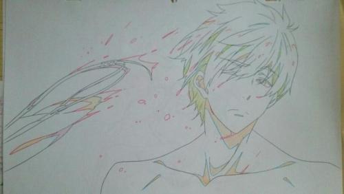 sunyshore:Thanks to twitter user dkbgh400 for showing us Makoto hand-drawn production artwork FROM F
