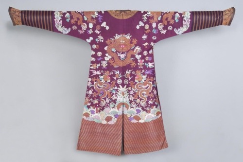 1. Boy’s semi-formal Chinese court robe or jifu, 1890-1910, Qing dynasty2-3. Chinese court rob