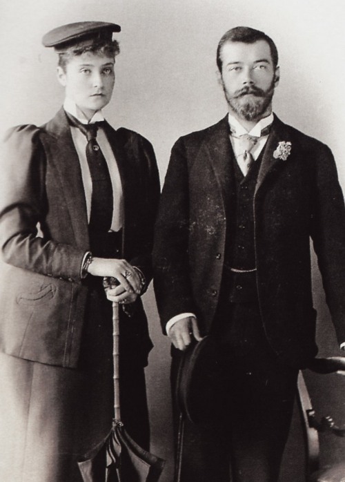 imperial-russia: Tsesarevich Nicholas Alexandrovich of Russia and his fiancée Princess Alix o