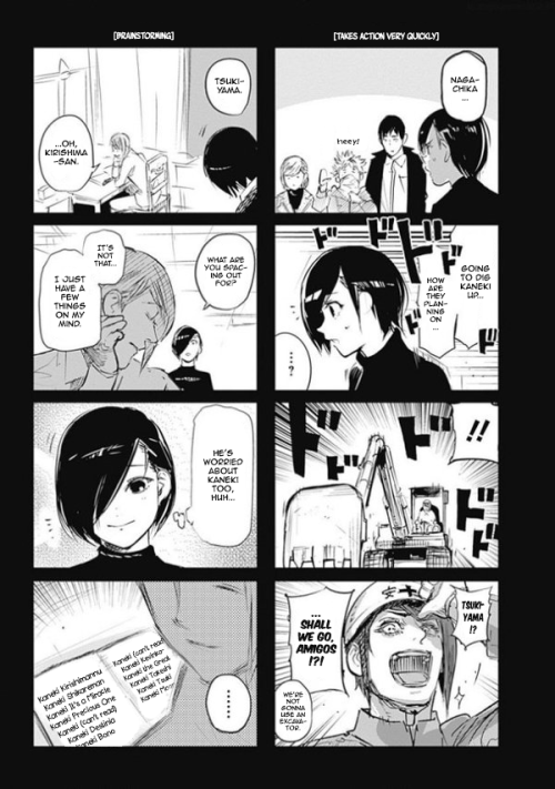 kenkamishiro: Tokyo Ghoul:re volume 14 omakes part 1 (scans from TG_Hub). Press F to pay respects fo