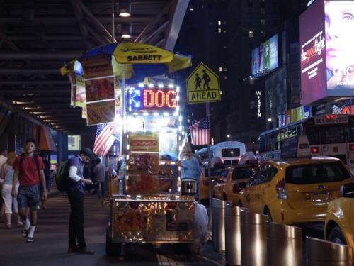 Hot dog stand outside the Port Authority.