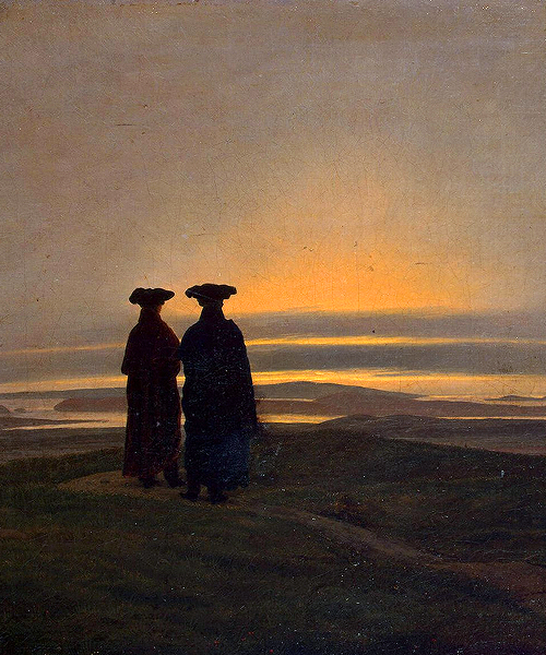 handful-ofdust: sakrogoat: Caspar David Friedrich - Sunset (Brothers) in conclusion totally brothers