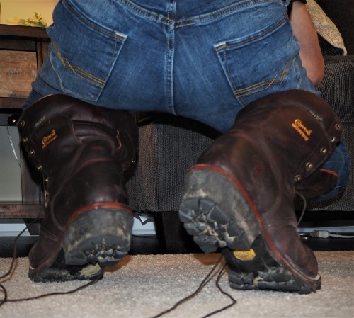 Back sides of my Chippewa Super Loggers Size 14E!