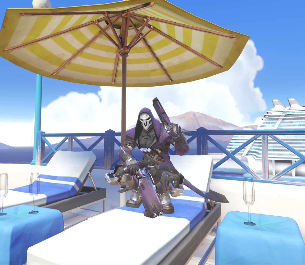 lesbianjunkrat:  reaper decides to go on vacation and has no idea how to relax 