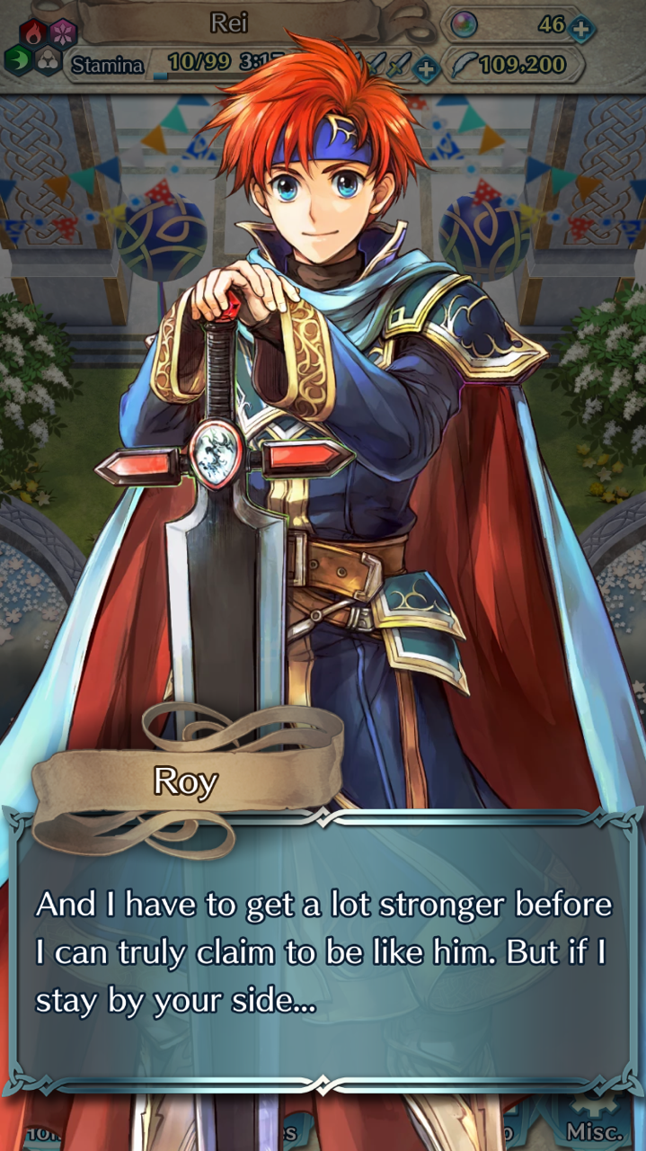 Fe Heroes Max Lvl Dialogue Sword Wielding Cavalier Brave Roy In Fe Heroes