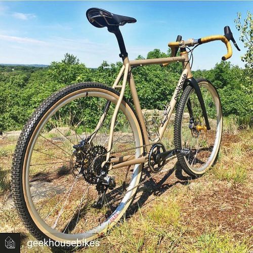 velocityusa:  Tan sidewalls and silver and Blunt SS, from our pals at @geekhousebikes @Regrann from 