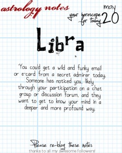 astrologynotes:  Libra 5, 20, 2014: Visit