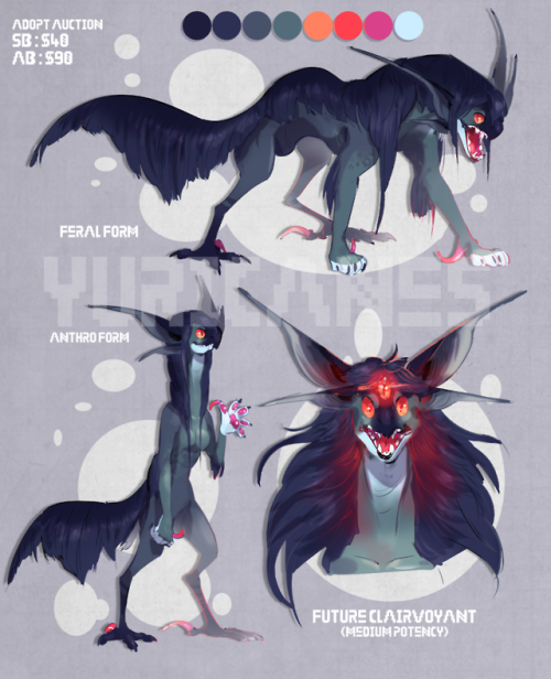 Auctioning off this character as a test for my original species! They&rsquo;re clairvoyant but have 