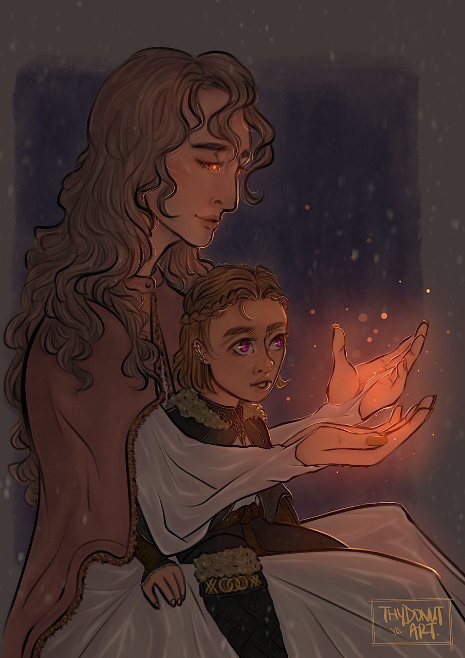 i draw sometimes. — Winters in Midgard; Tyr and little Heimdall