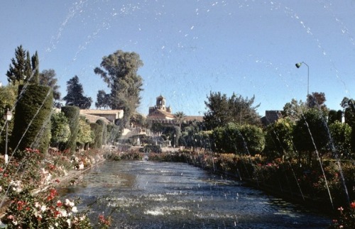 Fuente y jardin, Alcázar, Córdoba, 1976.