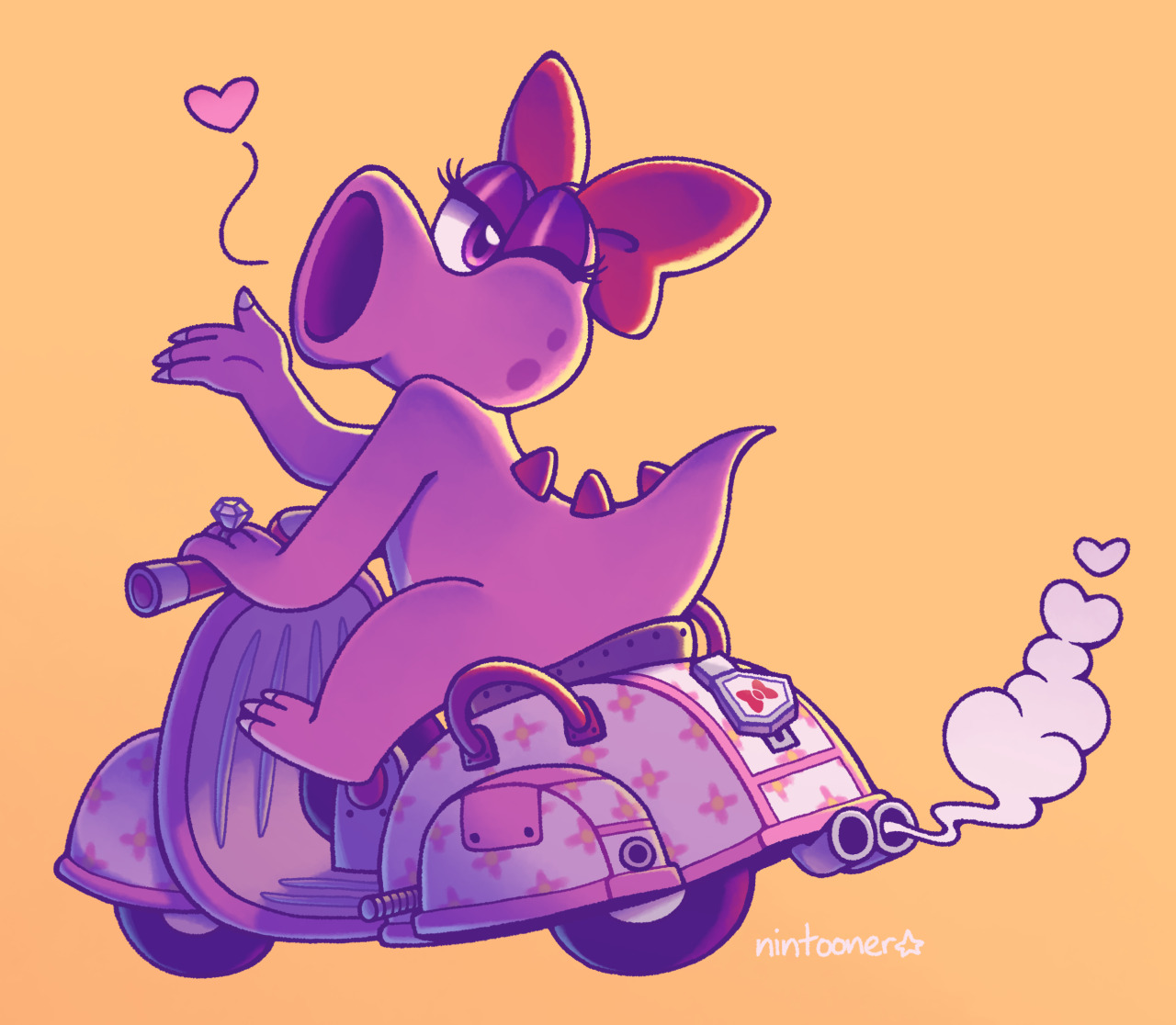 nintoonerart:
“After nearly 10 years, Birdo is playable in Mario Kart 8 😊
”