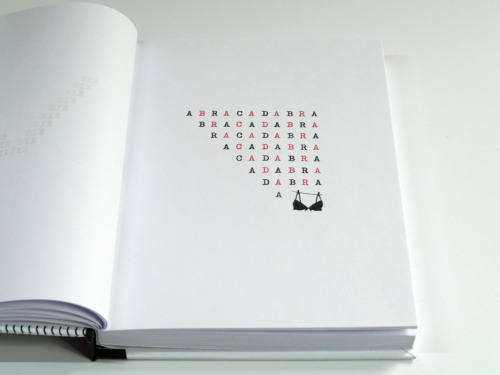 visual-poetry:  »2 4get her SPECIAL EDITION 2014« by anatol knotek handmade book, 70 typewriter poems, hardcover, color print, limited edition: 150 books, hand-numbered and signed by the artist, DIN A6 (4.1 x 5.8 inches)  this book is a collection