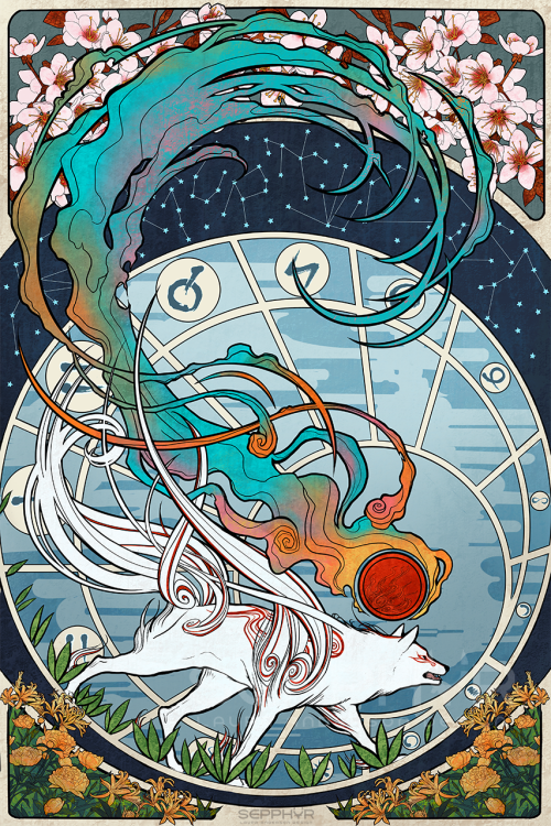 sepphyr:Okami Art Nouveau StylePrints Available at Otafest 2019business or print inquiries email: lj