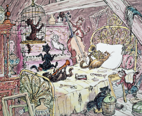 Concept art for The Aristocats by Ken Anderson