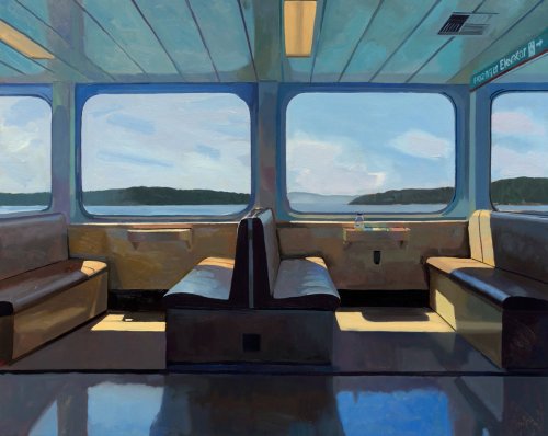 urgetocreate:Dmitri Cavander, Ferry, August 2017, Oil on canvas