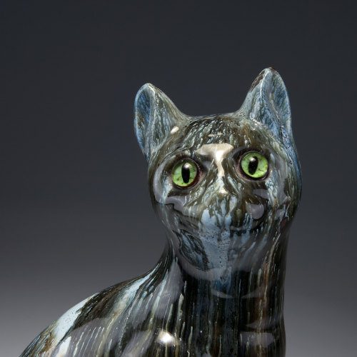 Emile Gallé, Cat, 1884-89. Faience. Nancy, France. Via Quittenbaum 