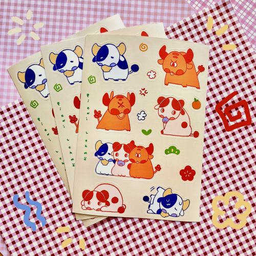  3 Little Cow “Pieni Lehmä” Mini Notebooks, Sticker sheet and washi are now available on