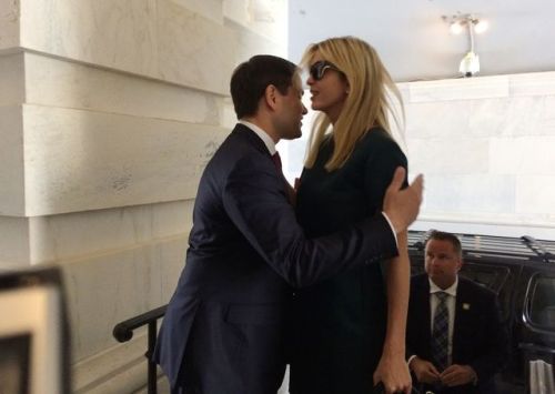 Fail.Sen. Marco Rubio went in for the hug with Ivanka Trump on Tuesday, and, well, something happene