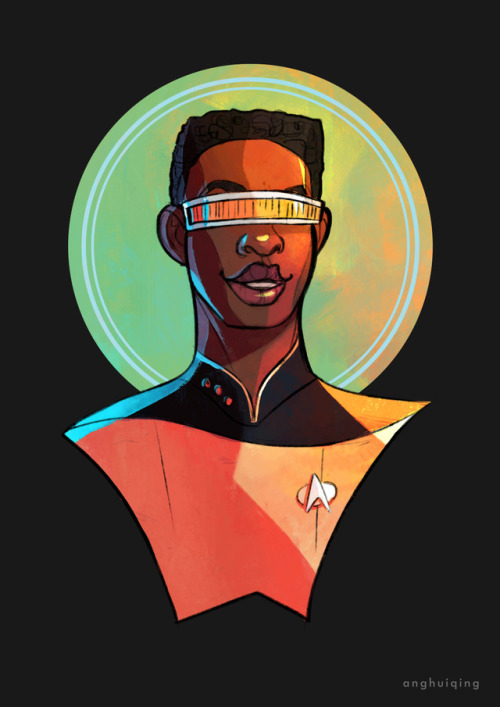 chickensaredoodling:The whole set compiled in one post. TNG characters in portrait styles inspired b