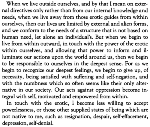 oaluz:Audre Lorde, Uses of the Erotic